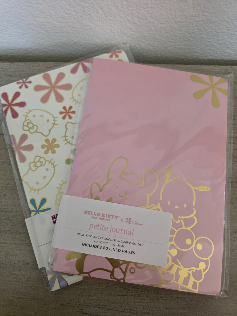 Sanrio Hello Kitty Pink Petite Journal Gold Accent Erin CONDREN SET OF 2
